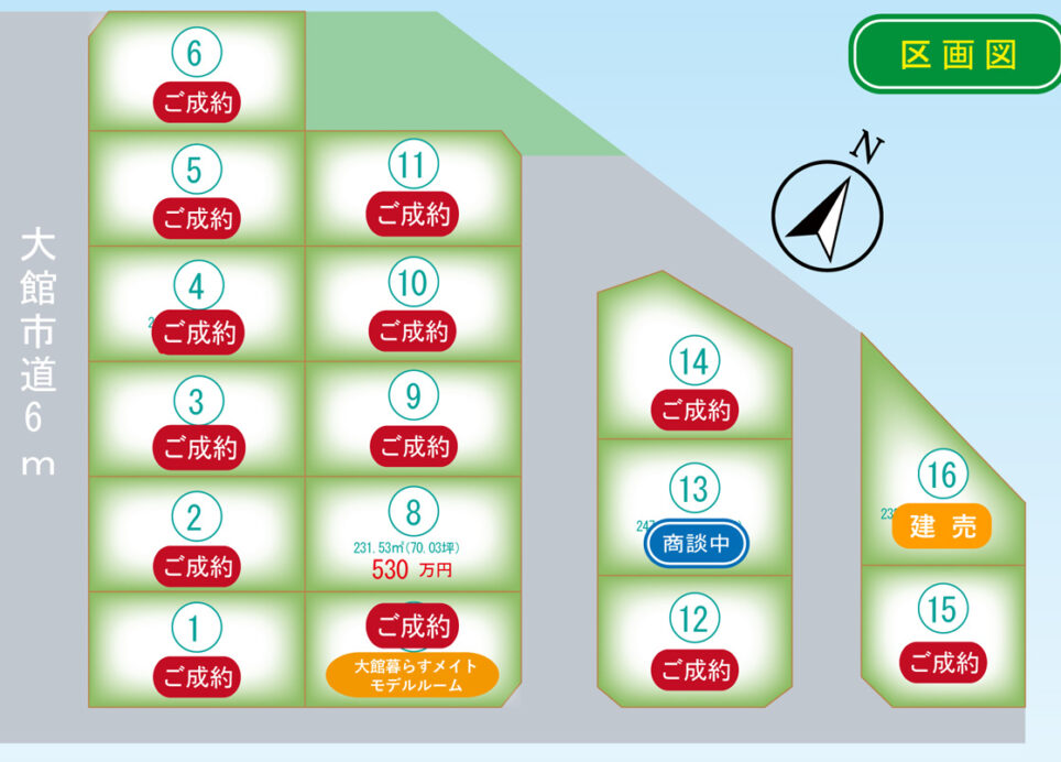 スマイルタウン代野道北第6期-Ⅰ・Ⅱ【全16区画・残2区画】