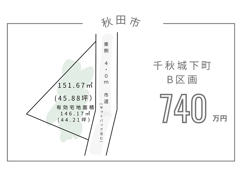 秋田市千秋城下町【B区画】